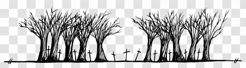 Cemetery Sketch - White - Cemetary Transparent PNG