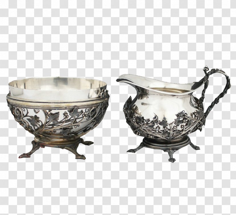 Jingdezhen Porcelain Bowl - Motif - All Silver Transparent PNG