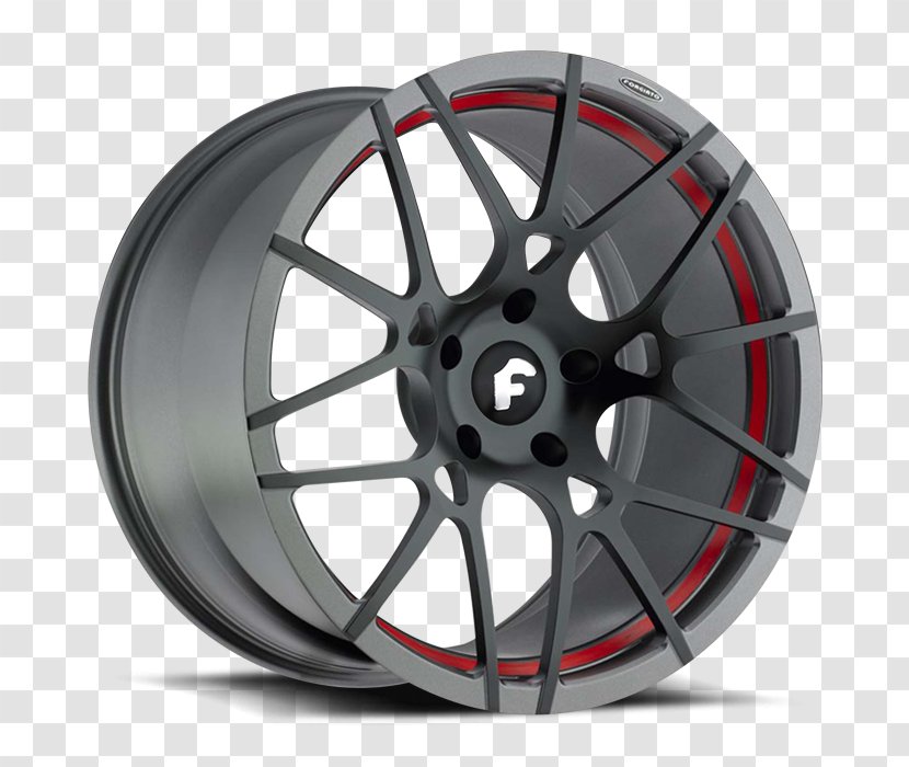 Alloy Wheel Forgiato Tire Rim - Auto Part - Red Silk Strip Transparent PNG