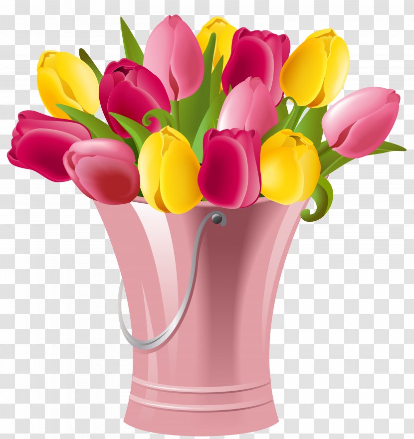 Friday Morning Quotation Blessing - Lily Family - Spring Bucket With Tulips Transparent Clip Art Image Transparent PNG