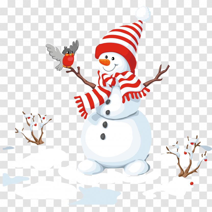 Snowman Christmas Card Greeting Illustration - Area - Snowman,white,hat,lovely Transparent PNG