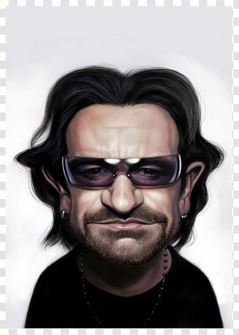 Bono Caricature Artist U2 Rock - Cartoon Transparent PNG