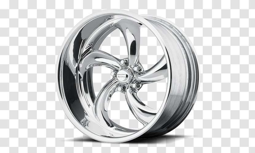 American Racing Car Alloy Wheel Rim - Black And White Transparent PNG