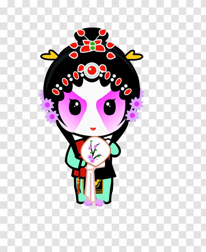 Peking Opera Cartoon Q-version Comics - Pink - Characters Transparent PNG