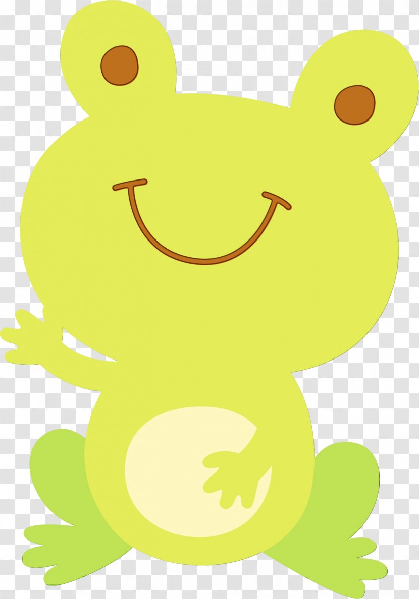 Green Yellow Clip Art Frog Smile Transparent PNG