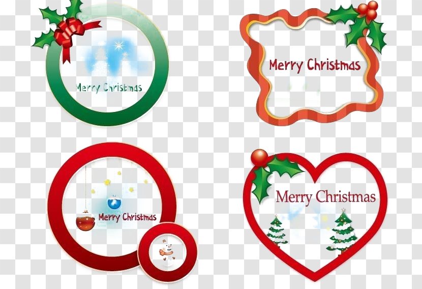 Christmas Decoration Heart - Area - Heart-shaped Card Free Round Buckle Material Transparent PNG