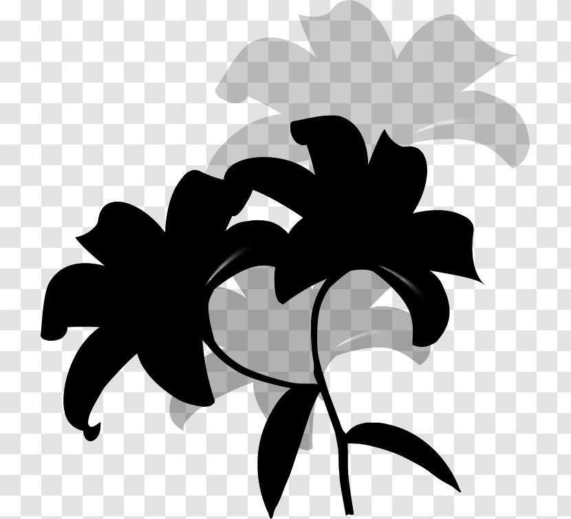 Petal Clip Art Black & White - Monochrome - M Leaf Floral Design Transparent PNG