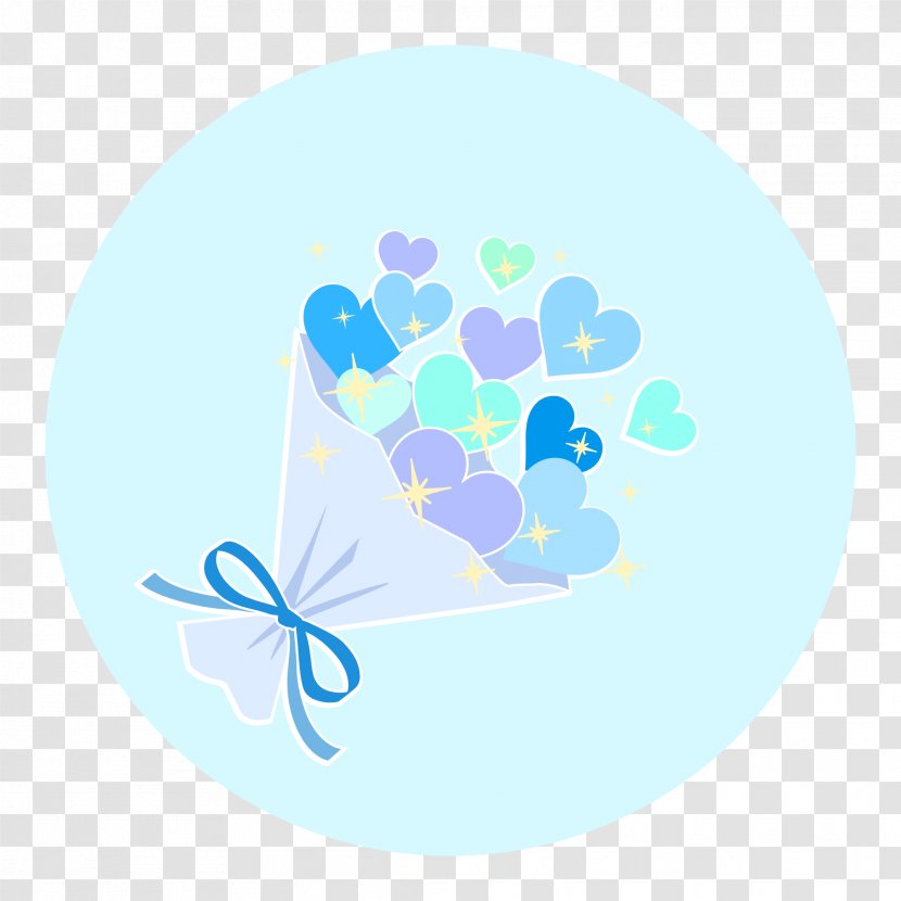 Bouquet Of Heart Blue Purple With Round Background - Sky - Computer Transparent PNG