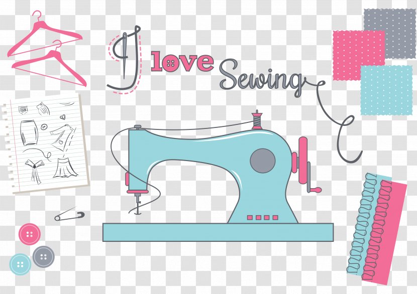 Sewing Machines Textile Woven Fabric Apron - Silhouette - Pattern Transparent PNG