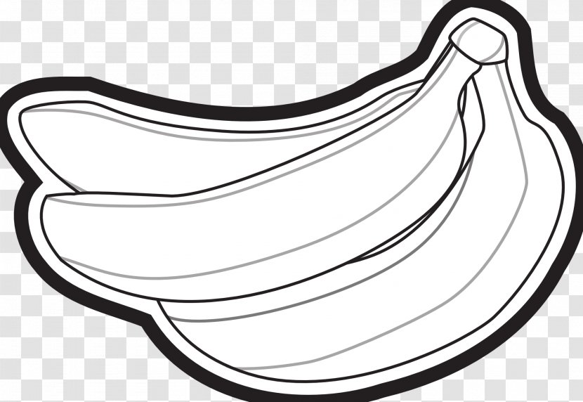 Banana Split Black And White Clip Art - Line Transparent PNG