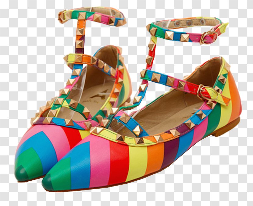 Sandal Shoe - Rainbow Sandals Transparent PNG