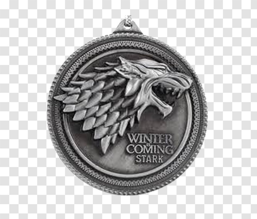 Arya Stark Daenerys Targaryen House Key Chains Winter Is Coming - Black And White - Sigil Transparent PNG