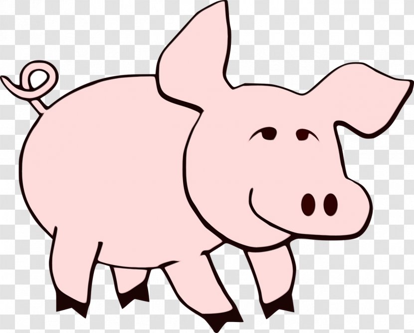 Pig Cartoon - Animal Figure - Tail Livestock Transparent PNG