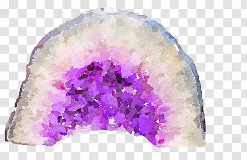 Mineral Geode Watercolor Painting Crystal Clip Art - Watercolour Transparent PNG
