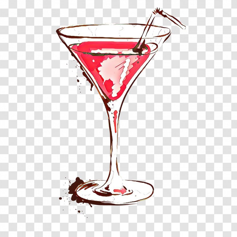 Drink Stemware Martini Glass Drinkware Champagne - Cocktail - Pink Lady Cranberry Juice Transparent PNG