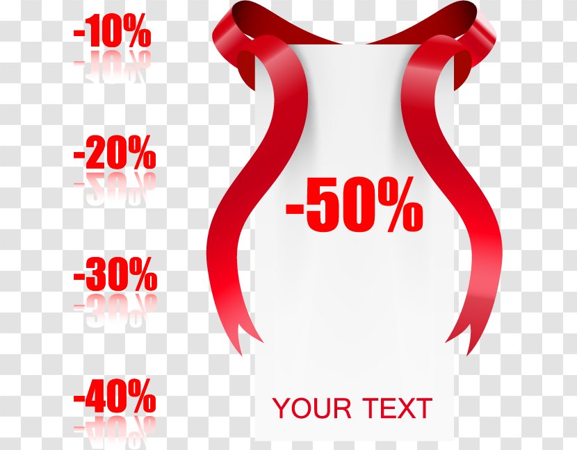 Sales Discounts And Allowances Ribbon Illustration - Label - Red Transparent PNG
