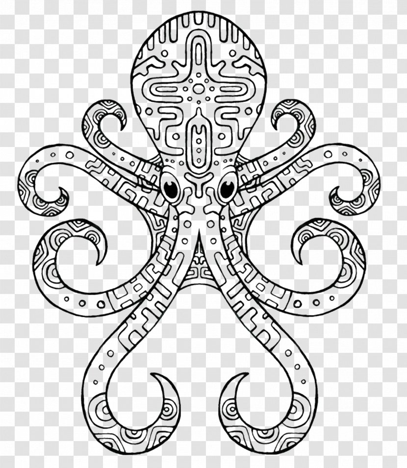 Octopus Line Art Drawing - Work Of - Octapus Transparent PNG