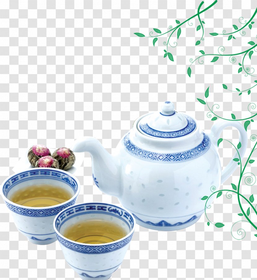 Teacup Tile Kitchen Teapot - White Tea Set, Set Transparent PNG