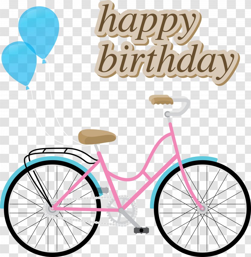 Birthday Euclidean Vector Bicycle - Silhouette - Girls Bike Transparent PNG