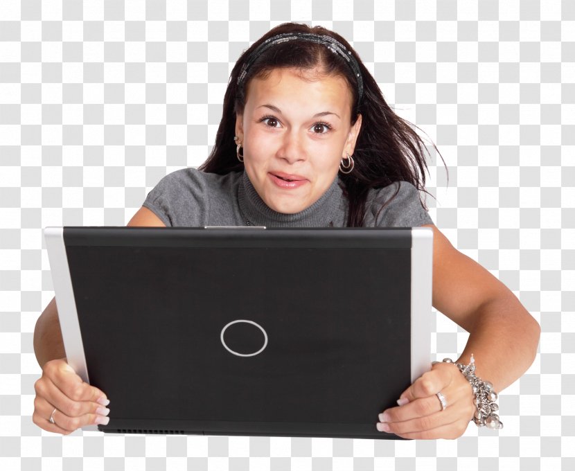Laptop Icon - Heart - Excited Woman Using Transparent PNG