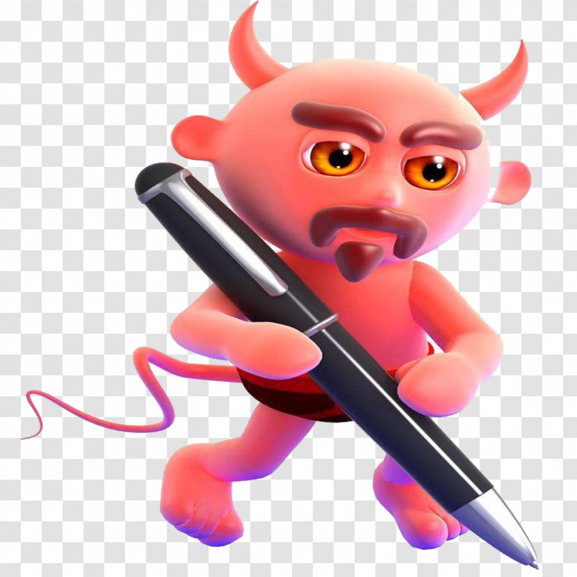 Devil Pen Satan - Fictional Character - With A In His Hand Transparent PNG