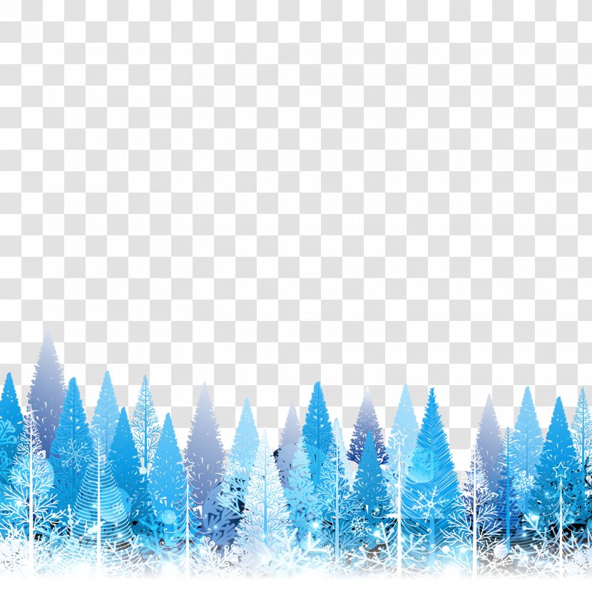 Christmas Illustration - Pattern - Blue Pine Elements Transparent PNG