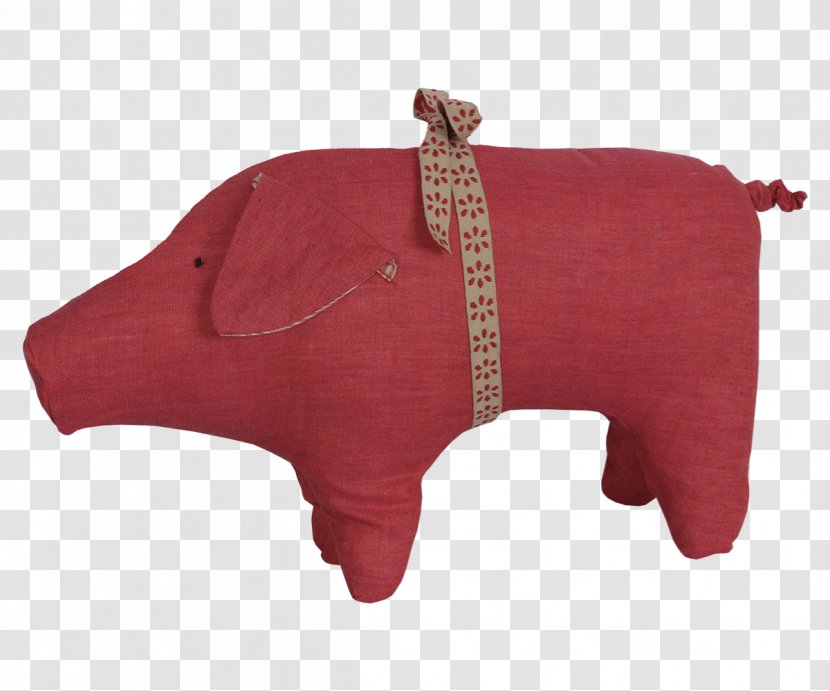 Maileg Red Pig The Whole Beast Snout Brand - Linen Transparent PNG