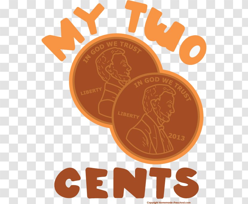 My Two Cents Penny Coin Clip Art - Half Dollar - 1 Cent Cliparts Transparent PNG