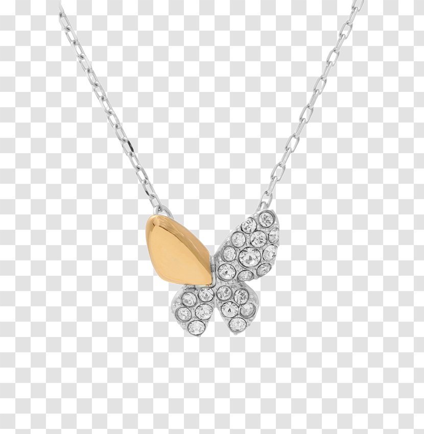 Locket Necklace Silver Body Jewellery Chain - Timetable-butterfly Transparent PNG