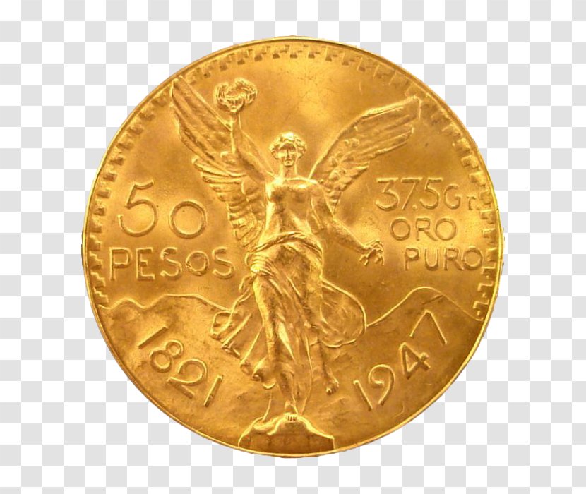 Gold Coin Centenario Bullion Mexican Peso - Sovereign Transparent PNG