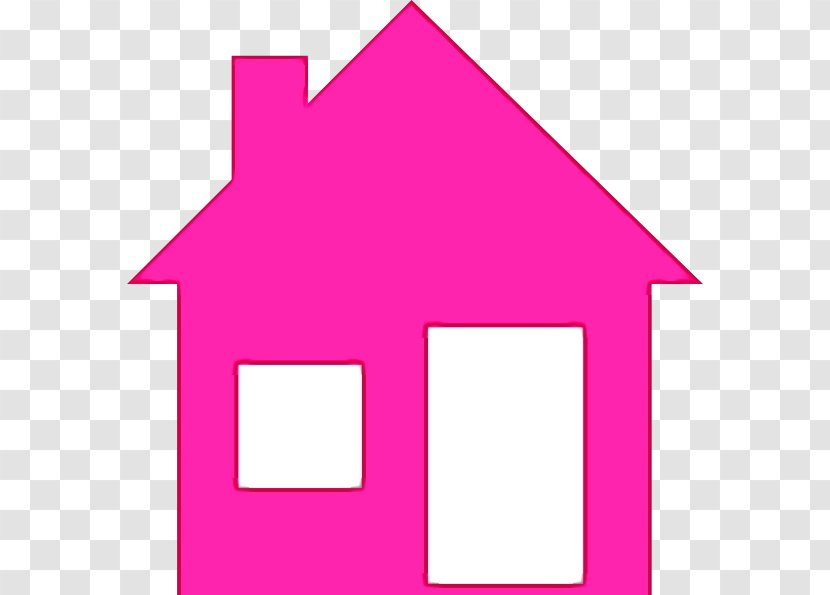 Pink Clip Art Line Magenta House - Rectangle Transparent PNG