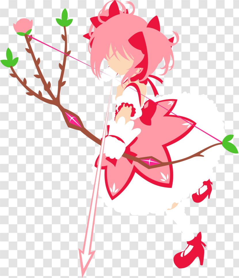 Madoka Kaname Floral Design Graphic Minimalism - Silhouette - Flower Transparent PNG