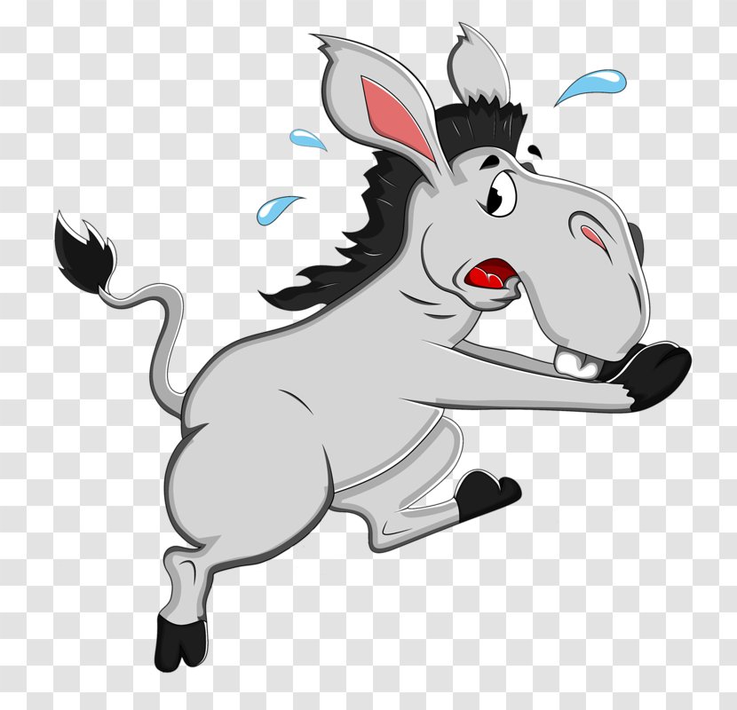 Perspiration Donkey Cartoon - Sweaty Transparent PNG