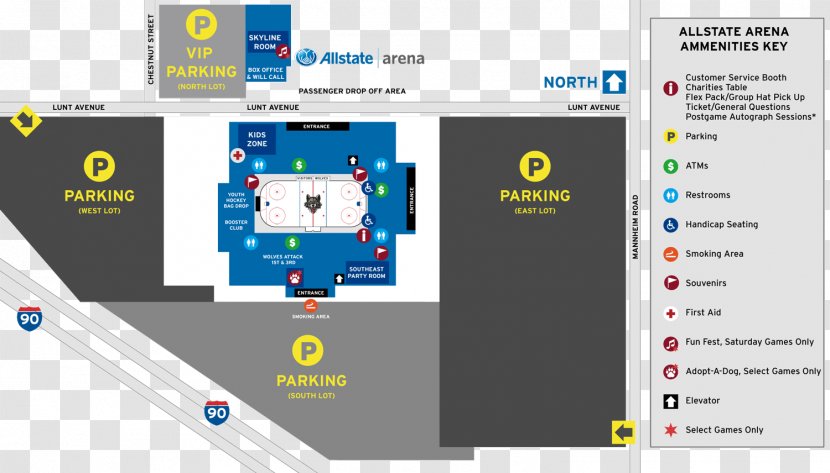 Allstate Arena Chicago Wolves Seating Assignment Concert - Heart - Parking Lot Transparent PNG