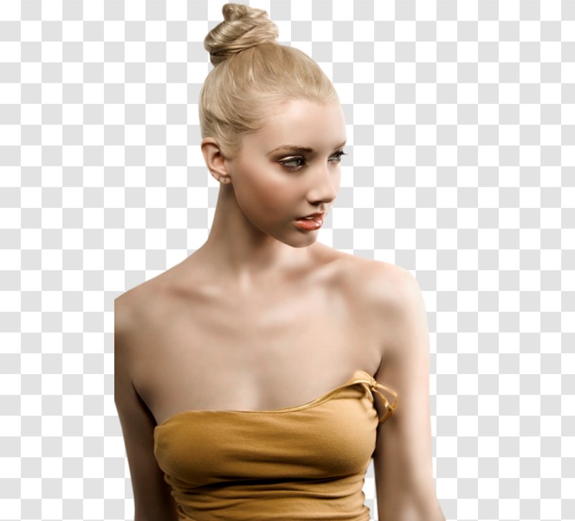 Blond Bun Hair Coloring Chignon - Flower Transparent PNG