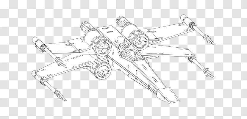 X-wing Starfighter Star Wars: X-Wing Miniatures Game Coloring Book Line Art - Jane Pen Wings Transparent PNG
