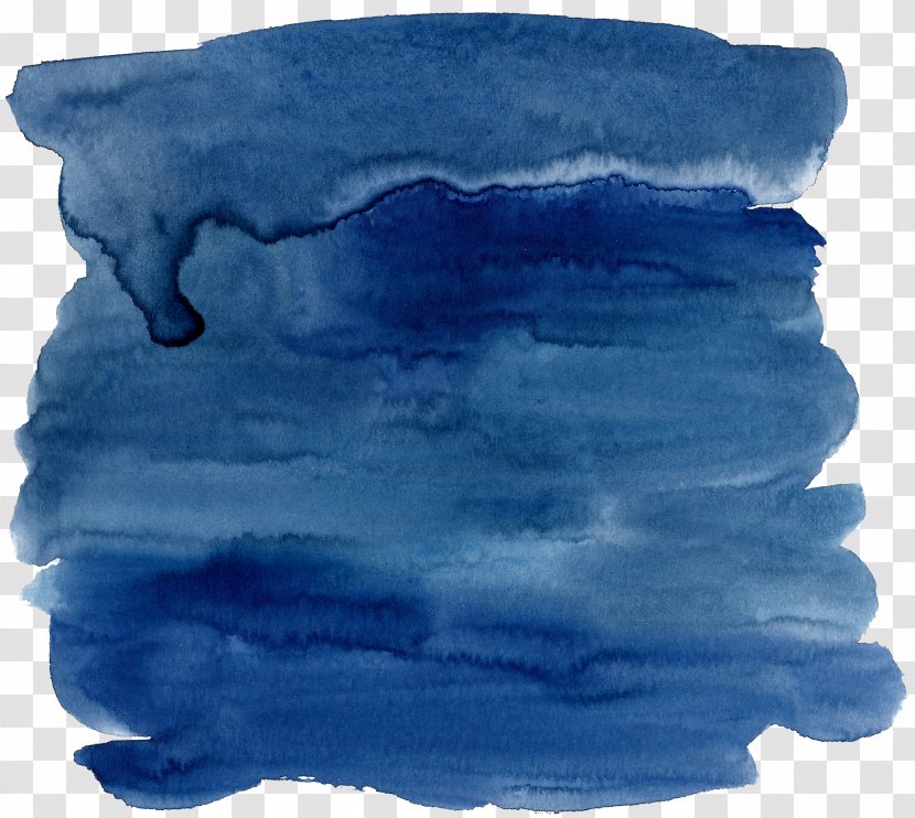 Blue Watercolor Painting Ink - Dark Effect Transparent PNG