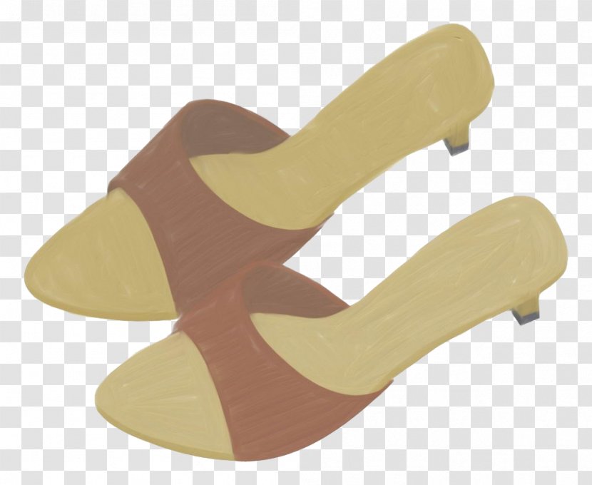 Slipper Sandal High-heeled Footwear - Beige - Sandals Transparent PNG