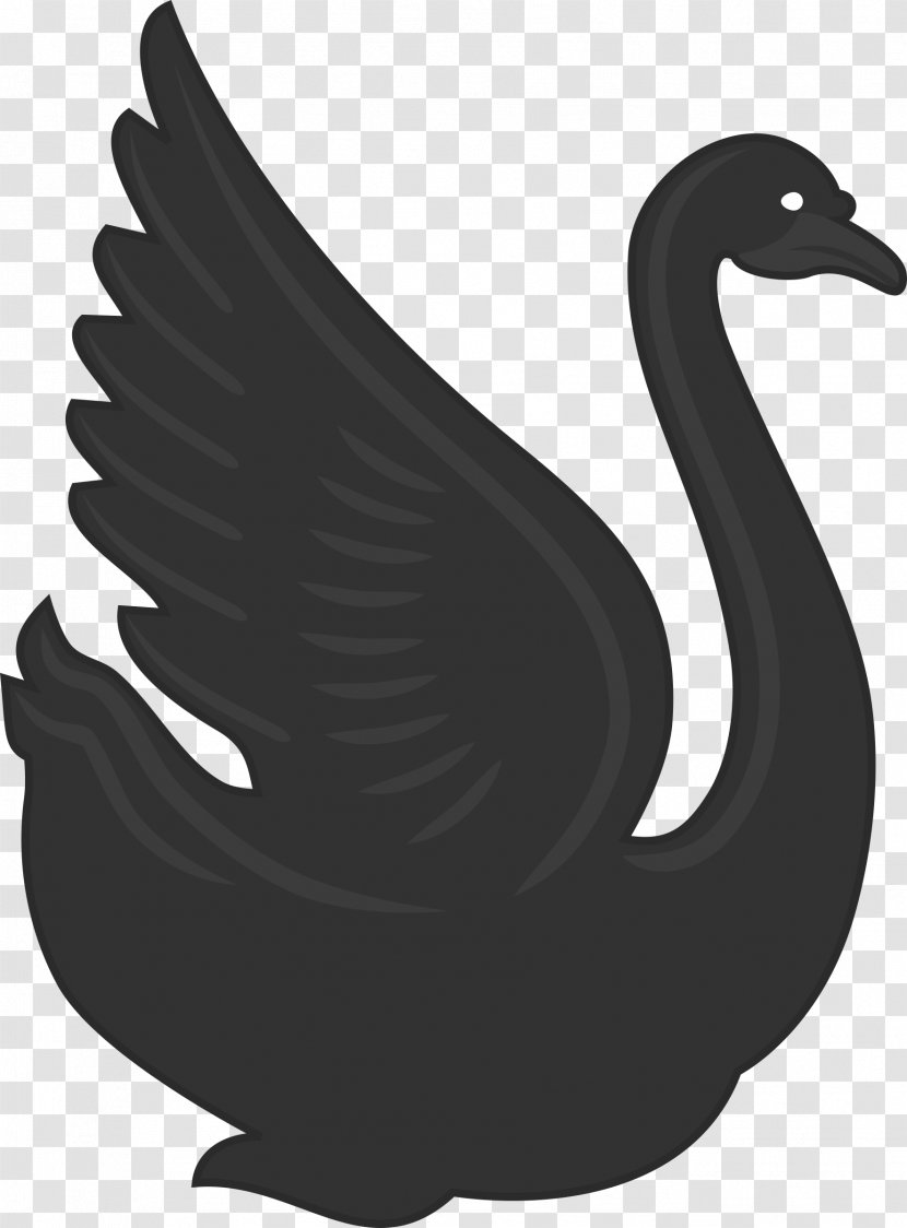 Cygnini Duck Goose Clip Art - Black And White - Swan Transparent PNG