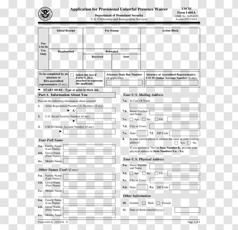 Form I-130 United States Citizenship And Immigration Services USCIS Forms I-9 - Silhouette Transparent PNG