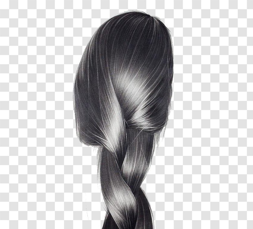 Drawing Hair Art Pencil Illustration - Women Braiding Clip Transparent PNG