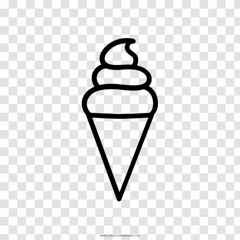 Ice Cream Cones Drawing Coloring Book Soft Serve - Cone Transparent PNG