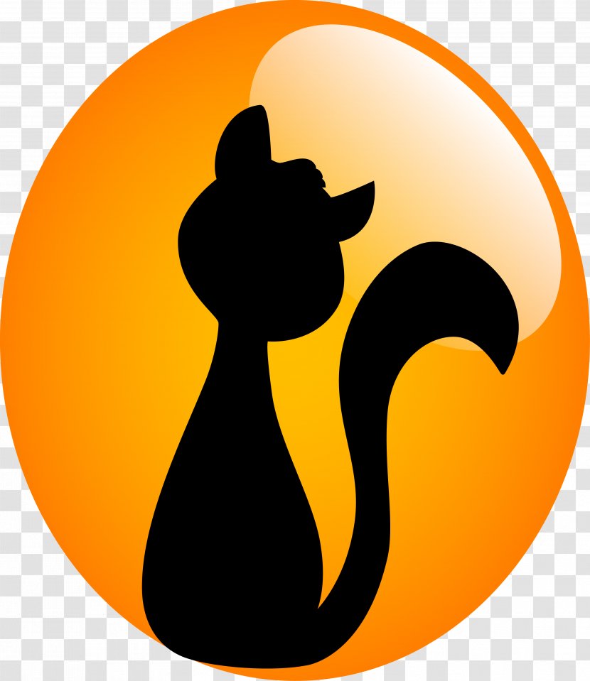 Cat Symbol Silhouette Clip Art - Orange - Halloween Transparent PNG