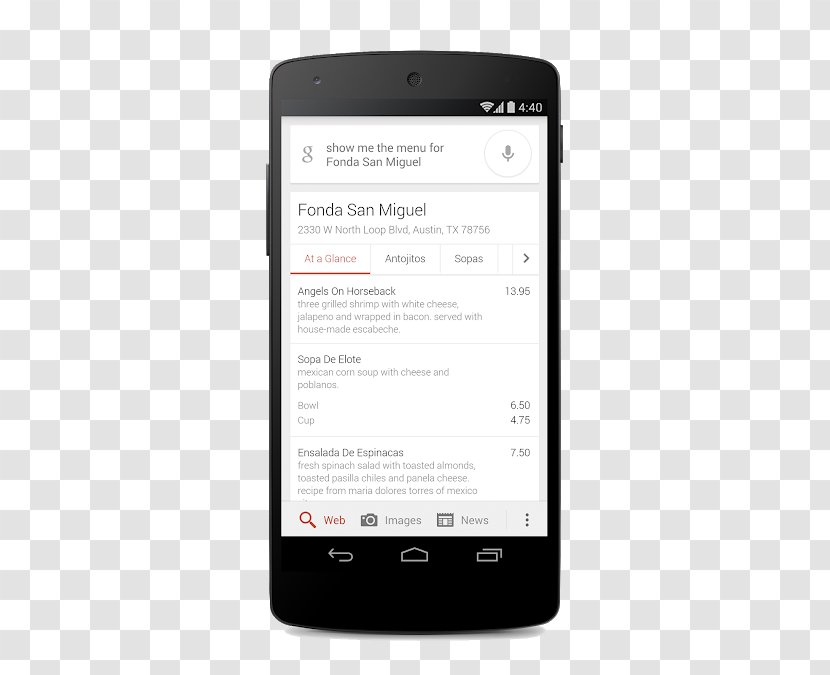 Google Now Android Mobile App Search - Hotels Menu Transparent PNG