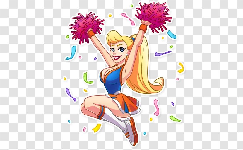 Telegram Sticker Cheerleading Decal Clip Art - Stunt - Girly Girl Transparent PNG