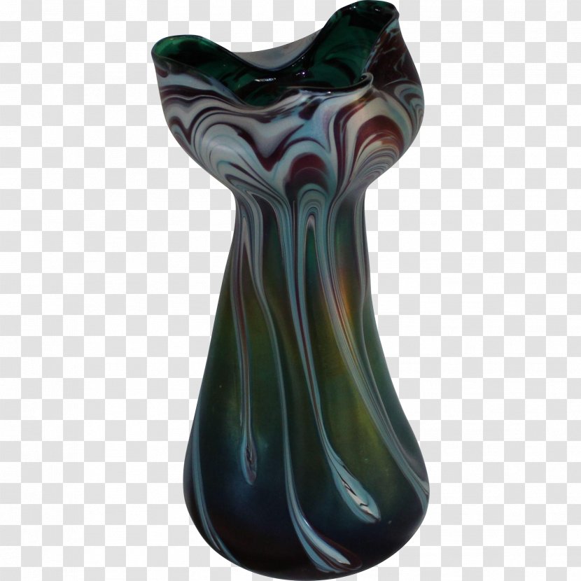 Vase Art Nouveau Glass Silver Overlay Transparent PNG