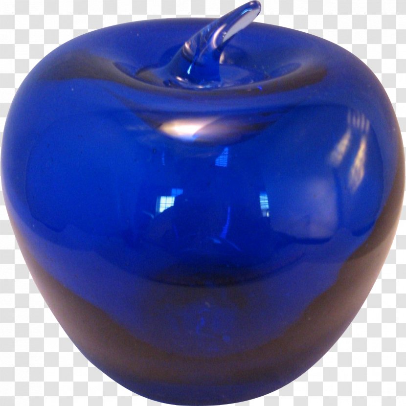 Apple Paperweight Steel Blue Cobalt Bowl - Glass Transparent PNG