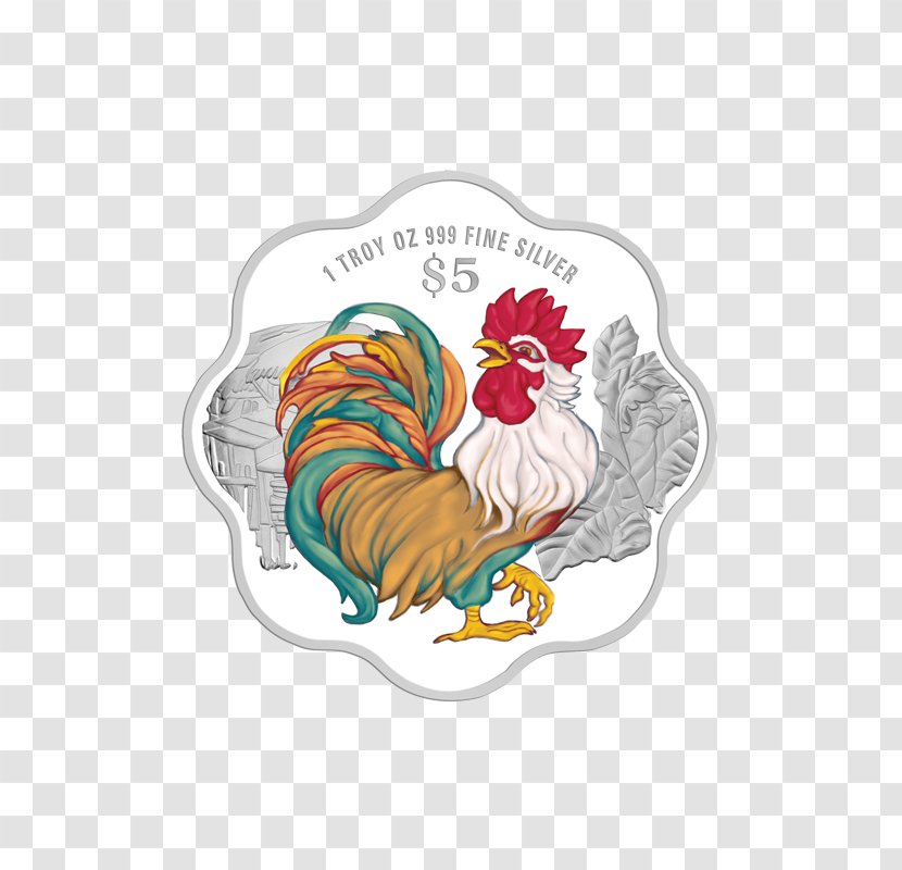 Rooster Singapore Chicken Silver Coin - Vertebrate - Trump 2020 Transparent PNG