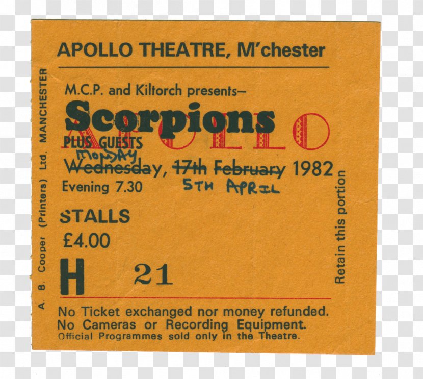 O2 Apollo Manchester Blackout Scorpions April February - Klaus Meine - Acdc Transparent PNG