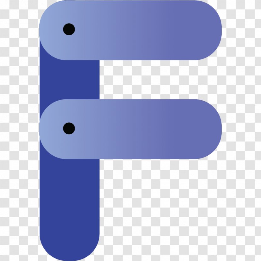 Letter Three-dimensional Space Icon - Electric Blue - Color Stitching F Transparent PNG